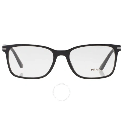 Prada Demo Rectangular Men's Eyeglasses Pr 14wv 1ab1o1 56 In Black