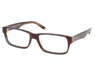 Prada Demo Rectangular Men's Eyeglasses Pr 16mv Zxh1o1 57 In Brown