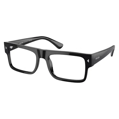 Prada Demo Rectangular Men's Eyeglasses Pr A01v 16k1o1 55 In Black