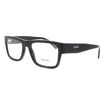 Prada Demo Square Men's Eyeglasses Pr 15yv 1ab1o1 54 In Black