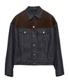 Prada Mens Blue Classic-fit Denim And Suede Blouson Jacket In Animal Print