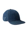 Prada Denim Baseball Cap In Blue