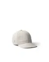 Prada White Textured Baseball Hat In White