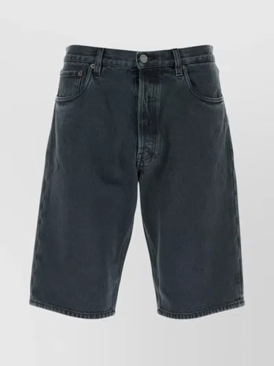 PRADA DENIM BERMUDA SHORTS FEATURING BELT LOOPS