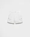 Prada Denim Trousers With Back And Cargo Pockets In White