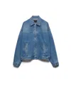 Prada Men's Denim Blouson Jacket In Blue