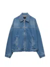 Prada Men's Denim Blouson Jacket In Blue