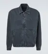 Prada Denim Blouson Jacket In Gray