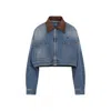 Prada Cropped Jacket With Dropped Shoulders And Puffed Sleeves