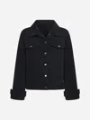 Prada Denim Blouson Jacket In Black