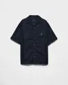 Prada Denim Bowling Shirt In Blue