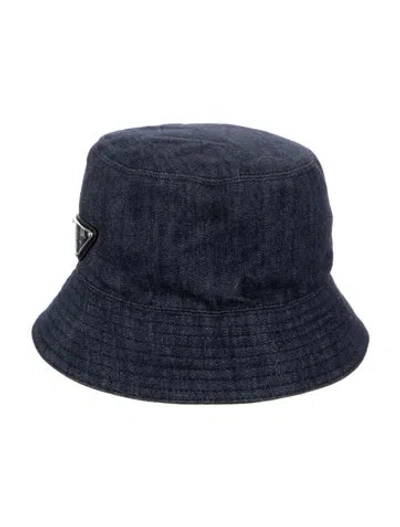Pre-owned Prada Denim Bucket Hat In Blue