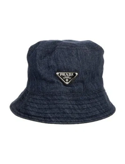 Pre-owned Prada Denim Bucket Hat In Blue