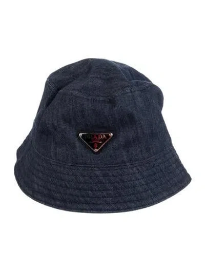 Pre-owned Prada Denim Bucket Hat In Blue