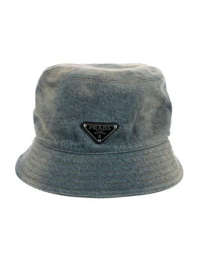 Pre-owned Prada Denim Bucket Hat In Blue