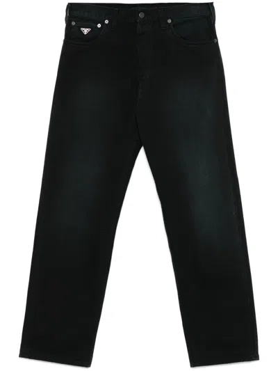 Prada Denim Cotton Jeans In Black