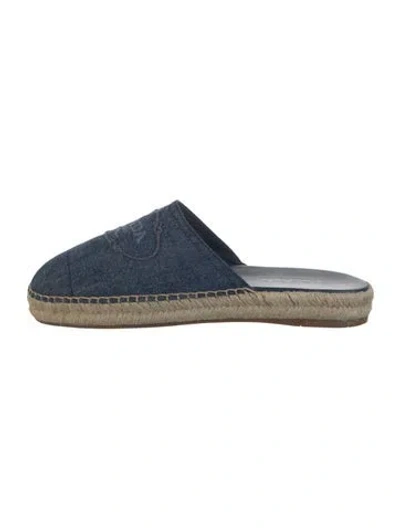 Pre-owned Prada Denim Embroidered Accent Espadrilles