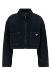 Prada Denim Jacket In Black