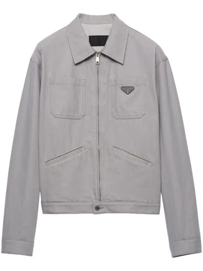 Prada Denim Jacket In Grey