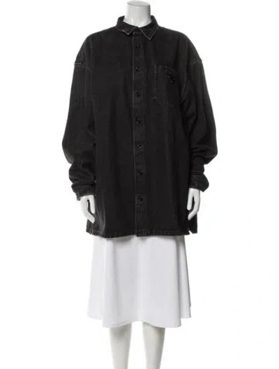 Pre-owned Prada Denim Jacket In Gray