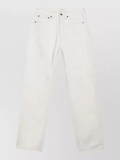 Prada Denim Jeans Straight Leg Five Pocket Belt Loops In White