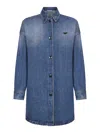Prada Denim Light Blue Cotton Denim Long Shirt