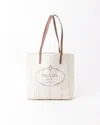 PRADA PRADA DENIM LOGO TOTE BAG