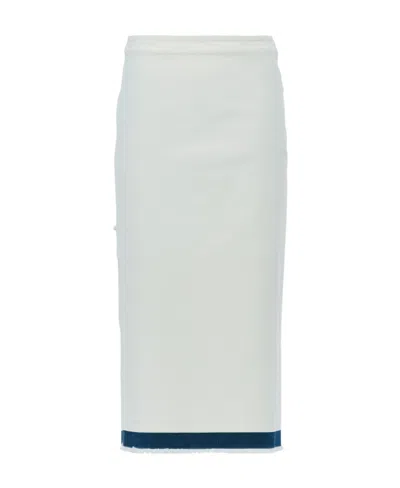 Prada Denim Mid-length Skirt In White