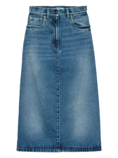 PRADA DENIM MIDI SKIRT