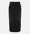 Prada Black Denim Skirt In Black