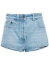 Prada Women Shorts Mini Denim In Blue