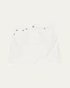 Prada Logo-appliqué Denim Mini Skirt In F01cd White