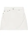 Prada Logo-appliqué Denim Mini Skirt In White