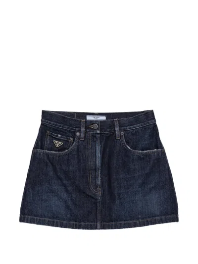 Prada Denim Miniskirt In Multi