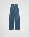 Prada Blue Wide-leg Jeans In Blue