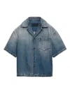 Prada Men's Denim Boxy-fit Bowling Shirt