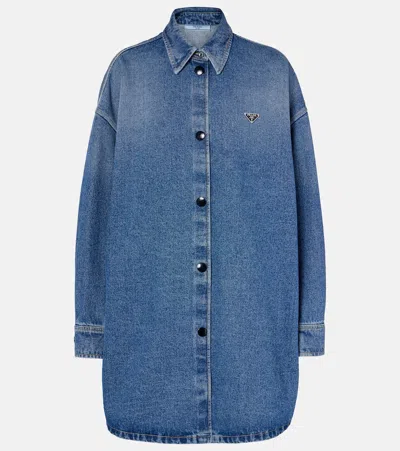 Prada Denim Shirt In Blue