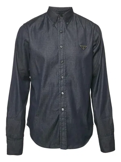 Pre-owned Prada Denim Shirt In Blue