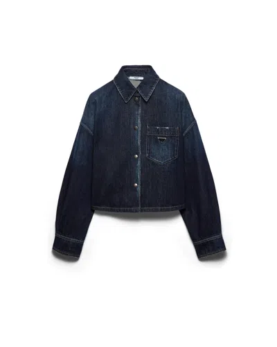 Prada Denim Shirt In Blue