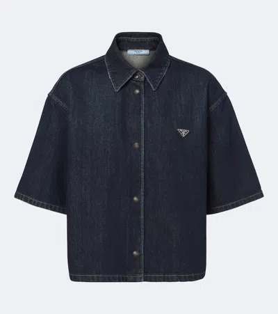 Prada Denim Shirt In Blue
