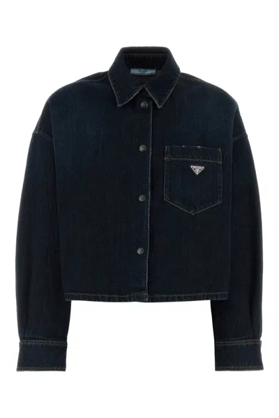 Prada Denim Jacket Made Of Cotton In Blue