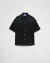 Prada Denim Short Sleeve Shirt In Schwarz