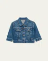 Prada Cropped Denim Jacket In F0008 Bleu