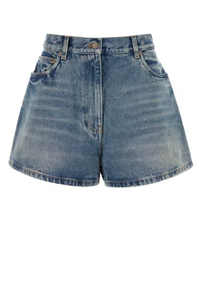 Prada Denim Shorts In Blue