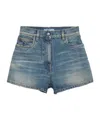Prada Womens Blue Washed Regular-fit Denim Shorts In Blue