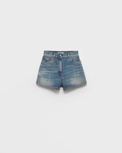 Prada Denim Shorts In Blue