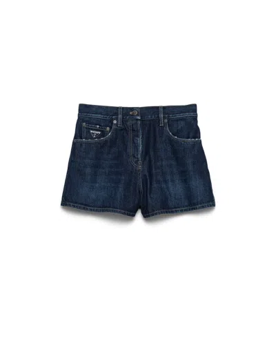 Prada Denim Shorts In Blue