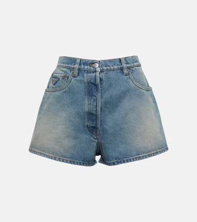 Prada Denim Shorts In Light Blue