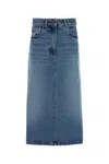 Prada Denim Skirt With Back And Front Pockets In Blue