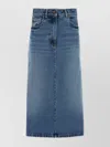Prada Denim Skirt With Back And Front Pockets In Blue